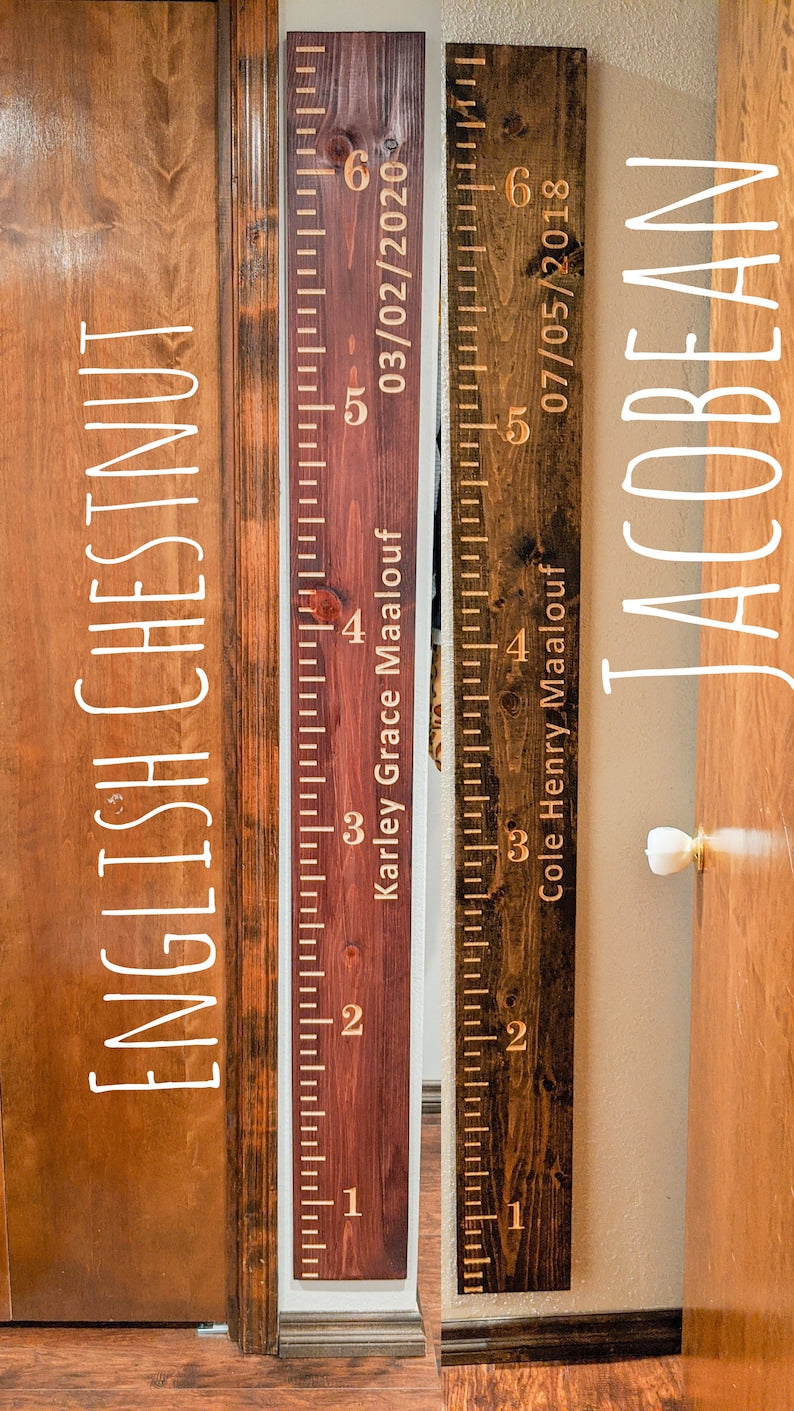 Floor Height Engraved Kids Growth Height Chart Ruler for Boys and Girls, Wooden Jumbo Age Tracker, Heirloom Shower or Mothers Day