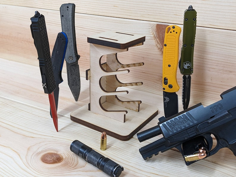 EDC Knife Rack Storage Display for Pocketknives, Blade Organizer, Blade Collection Showcase Knife Mount, Razor Stand