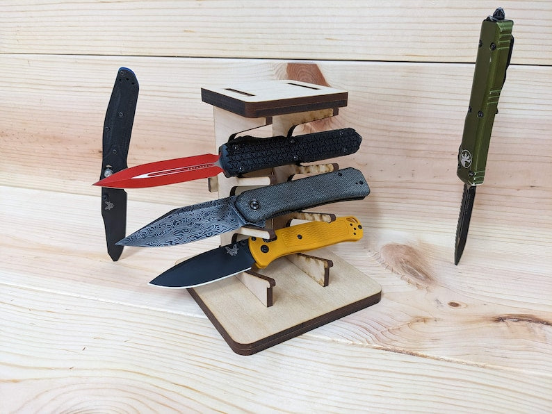 EDC Knife Rack Storage Display for Pocketknives, Blade Organizer, Blade Collection Showcase Knife Mount, Razor Stand