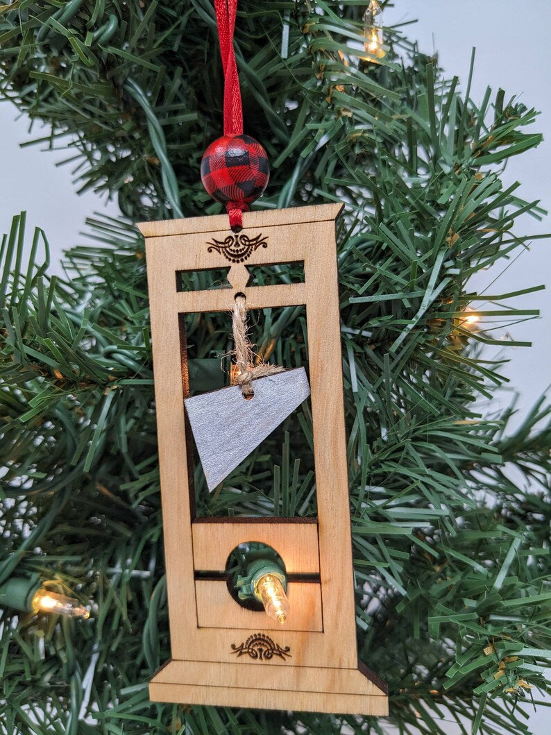 Guillotine Christmas Ornament, A Darkly Delightful Holiday Gift For the Unconventional