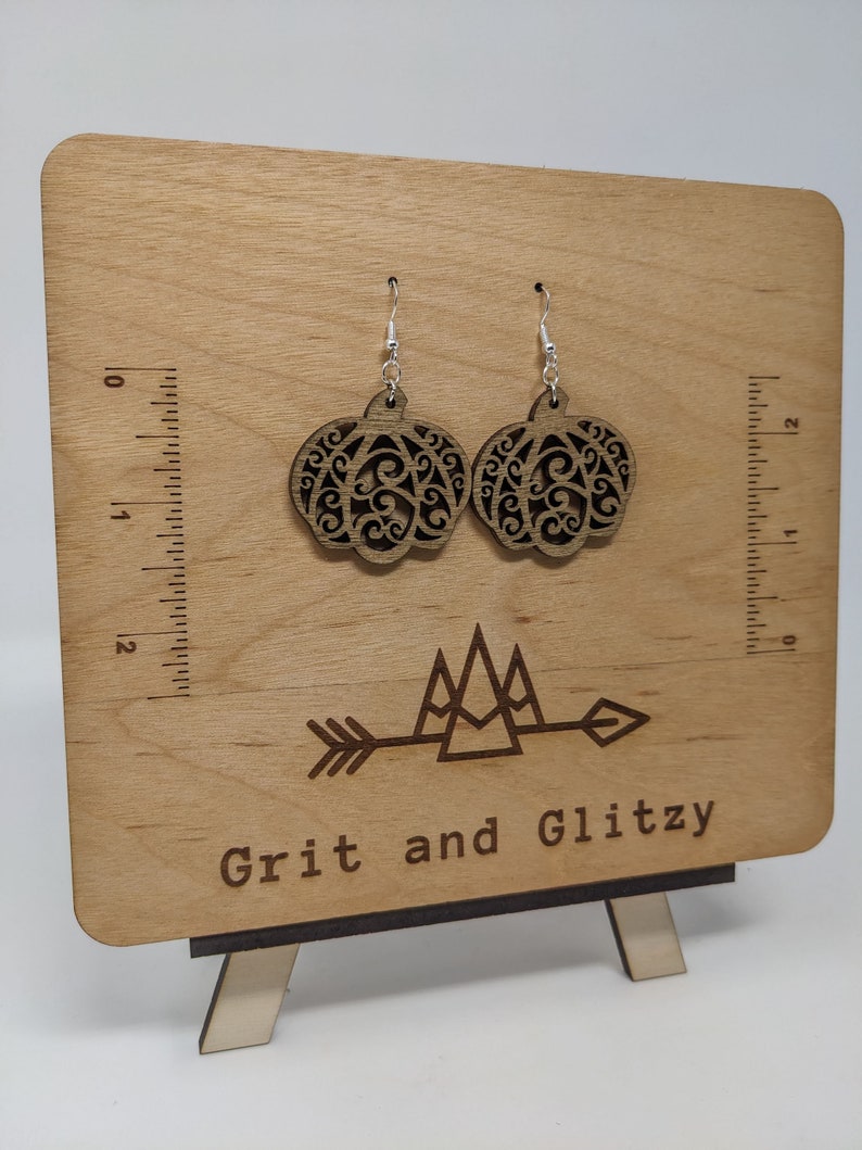 Laser-Cut Pumpkin Earrings - Precision Craftsmanship Meets Autumn Charm