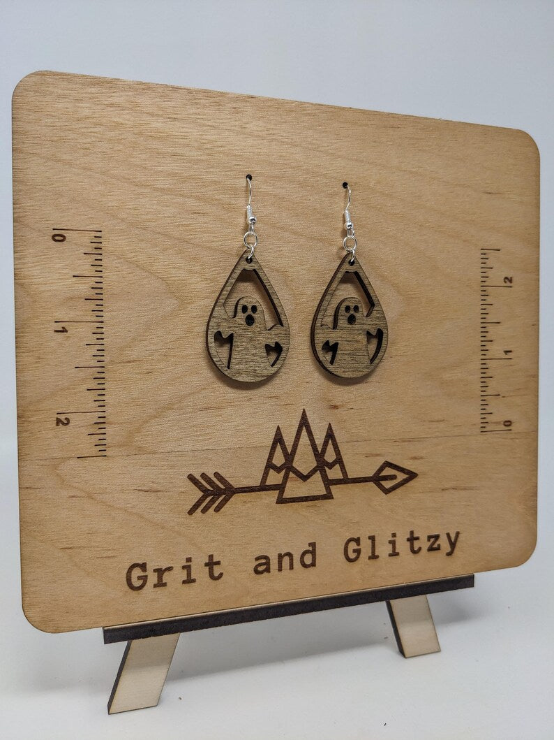 Ghost Teardrop Dangle Earrings - Elegance with a Haunting Twist