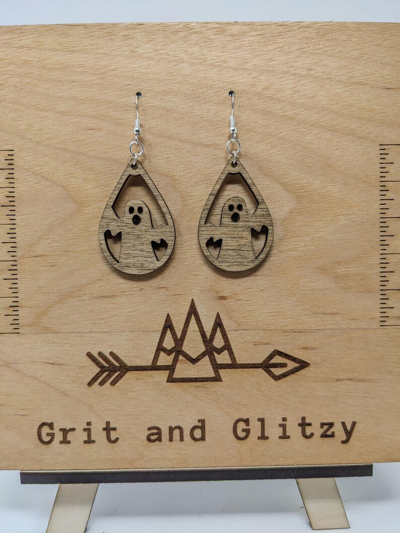 Ghost Teardrop Dangle Earrings - Elegance with a Haunting Twist